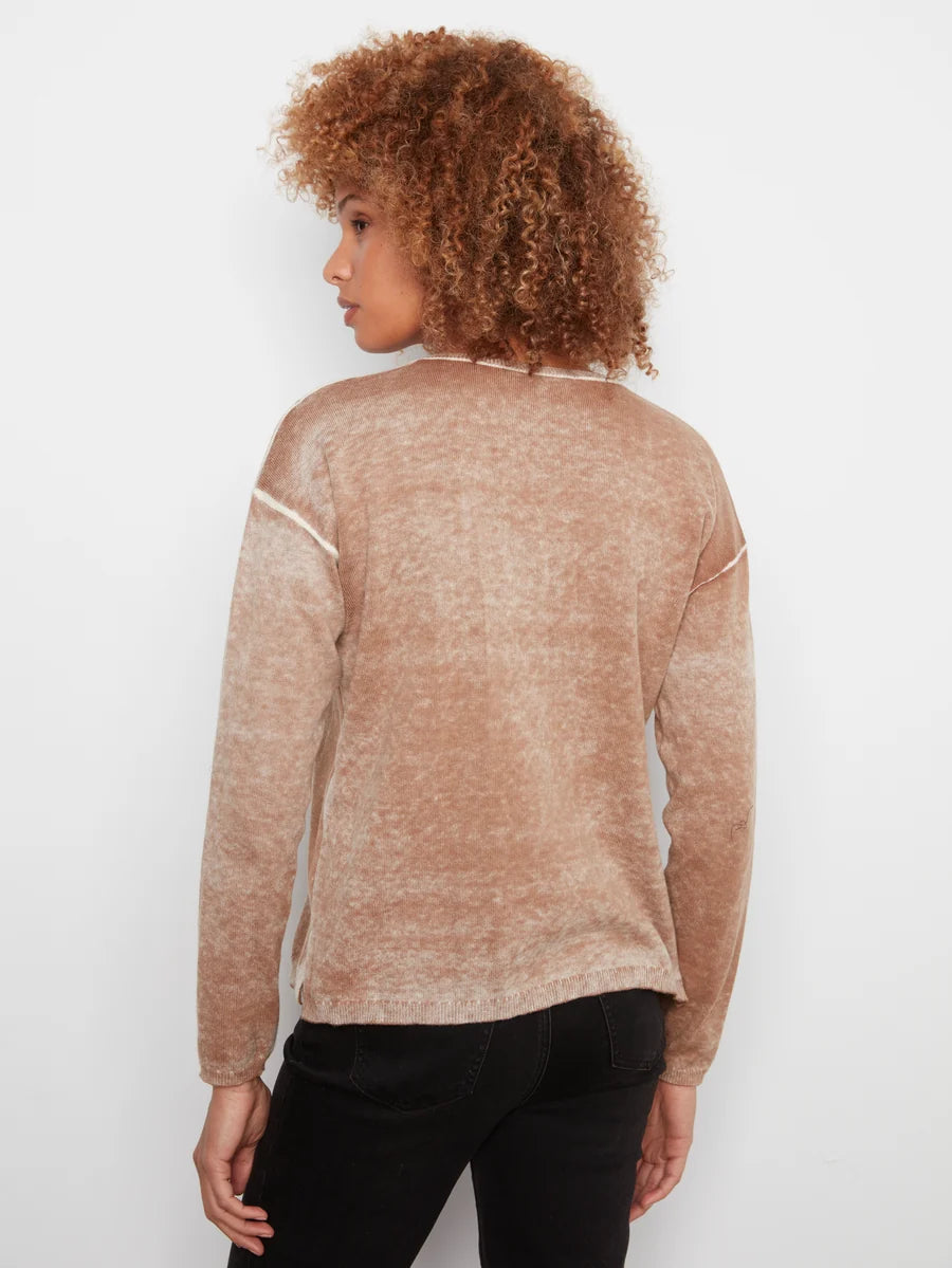 CHARLIE B V-NECK SWEATER - TRUFFLE