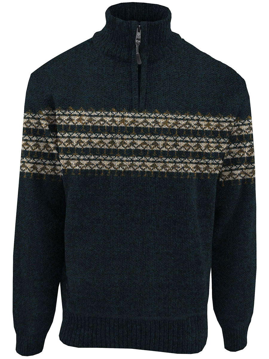 MEN'S POINT ZERO MOZK ZIP POLAR FLEECE LINED SWEATER - NAVY