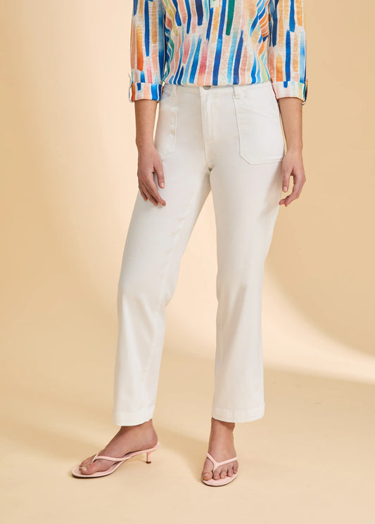 FDJ OLIVIA STRAIGHT ANKLE PANT - WHITE