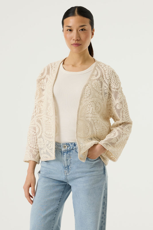 GARCIA EMBROIDERED CARDIGAN - ECRU - Vi-Leen's Fashions