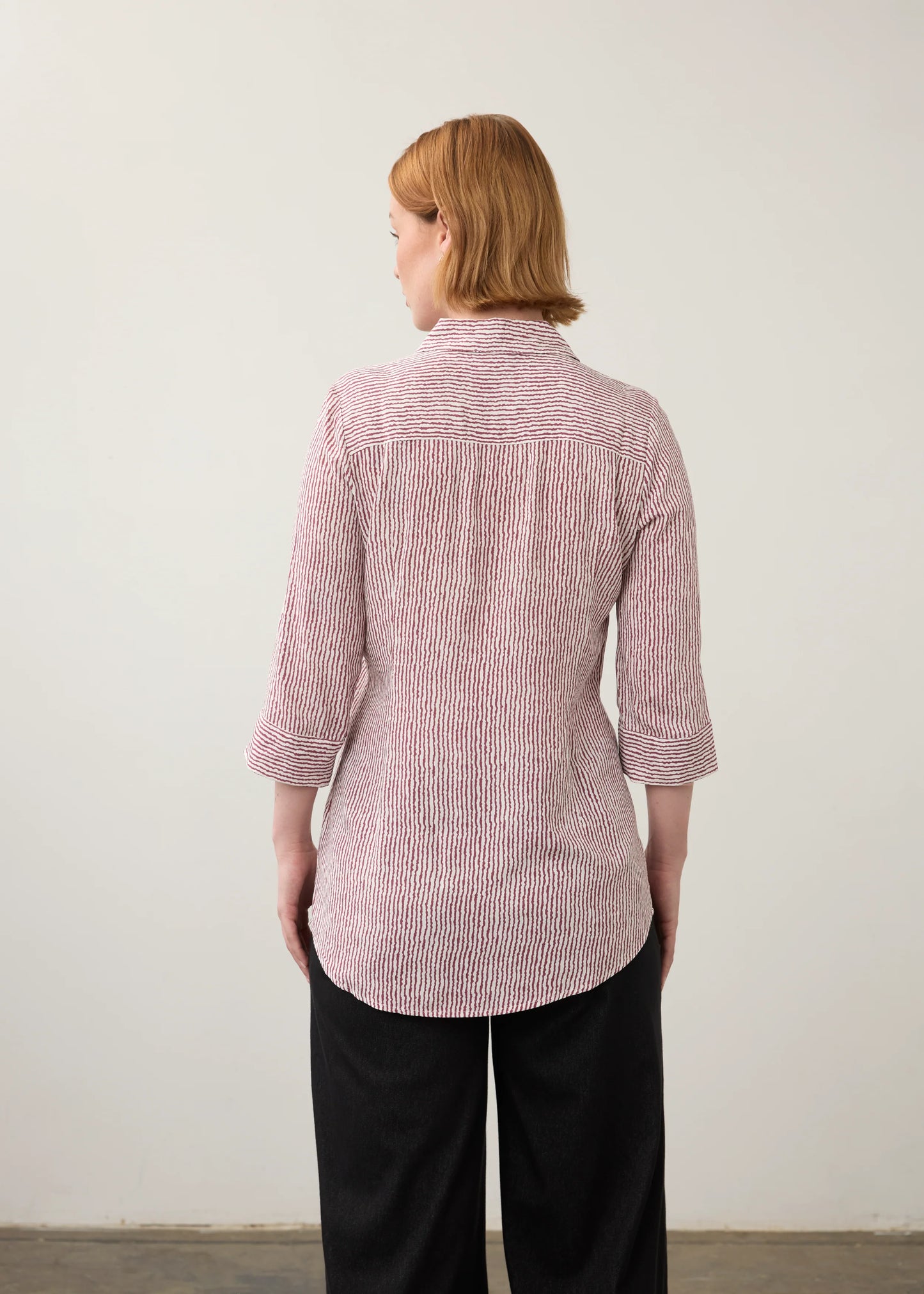 FDJ LONG SLEEVE STRIPE BLOUSE - FIG