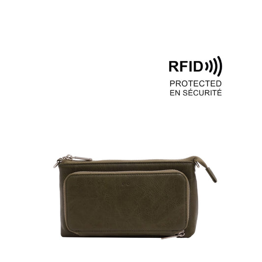 ANIKA CROSSBODY/WALLET - OLIVE