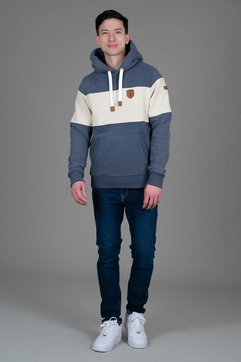 WANAKOME WILKINS HOODIE - NAVY/BARLEY