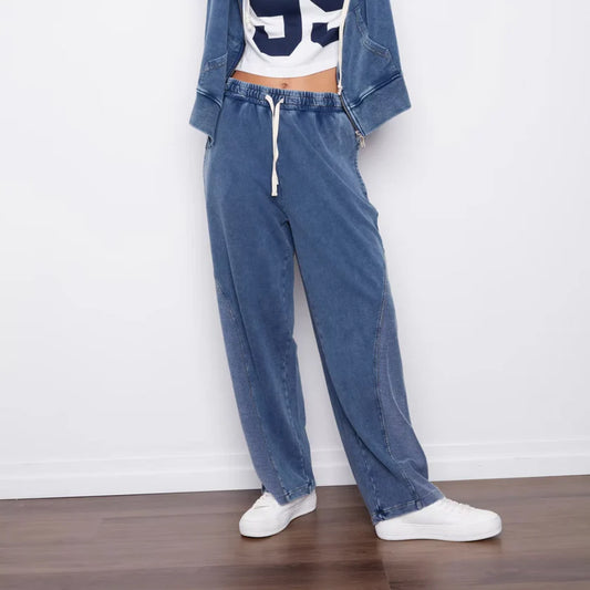 RD STYLE SILCO FRENCH TERRY JOGGER - DENIM BLUE
