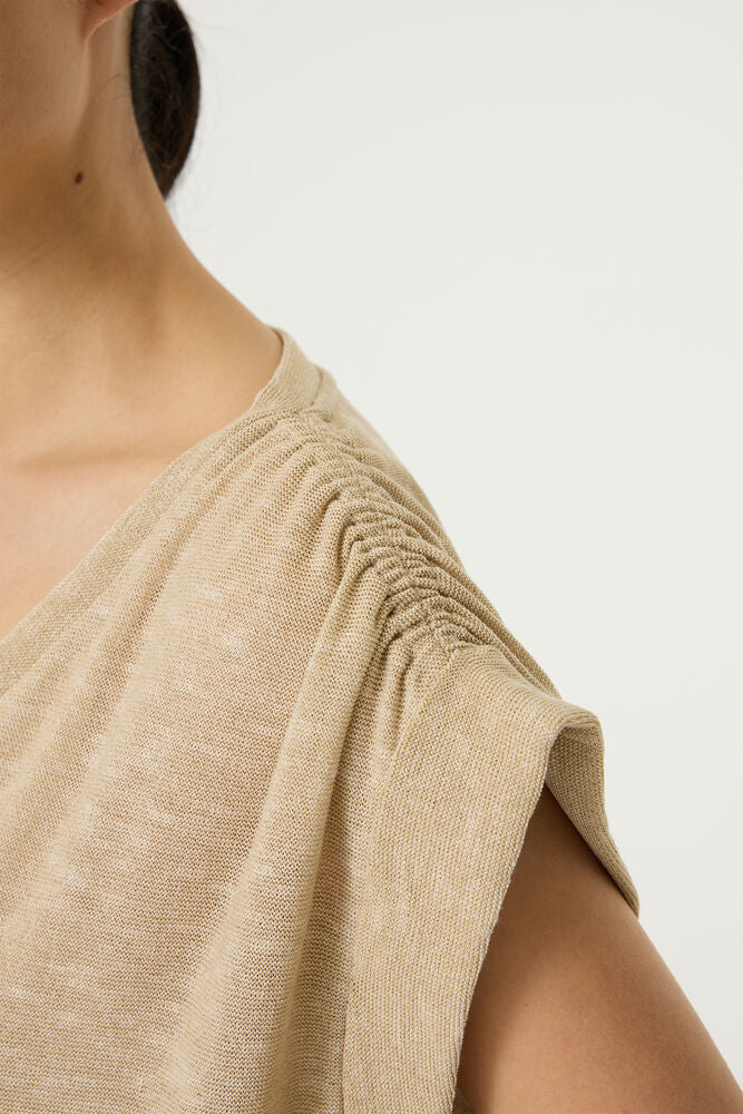 GARCIA V-NECK TOP - BEIGE STONE - Vi-Leen's Fashions