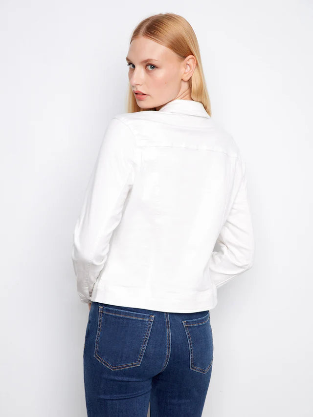 CHARLIE B DENIM JACKET - WHITE - Vi-Leen's Fashions