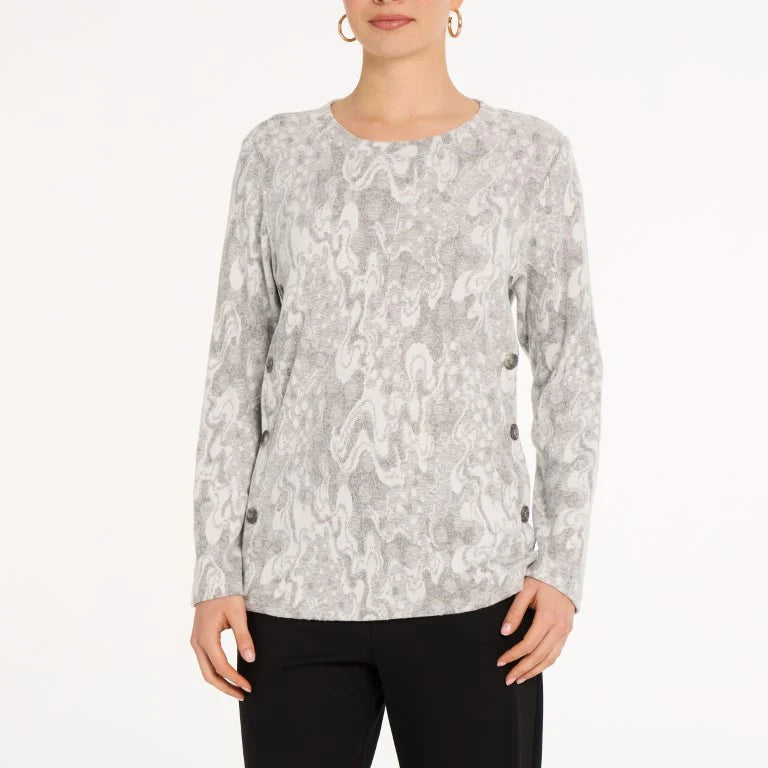 DEVIA SOFT GREY PRINT TOP