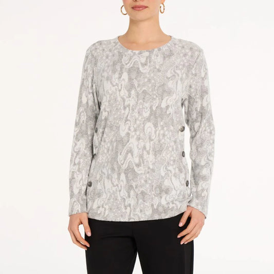 DEVIA SOFT GREY PRINT TOP