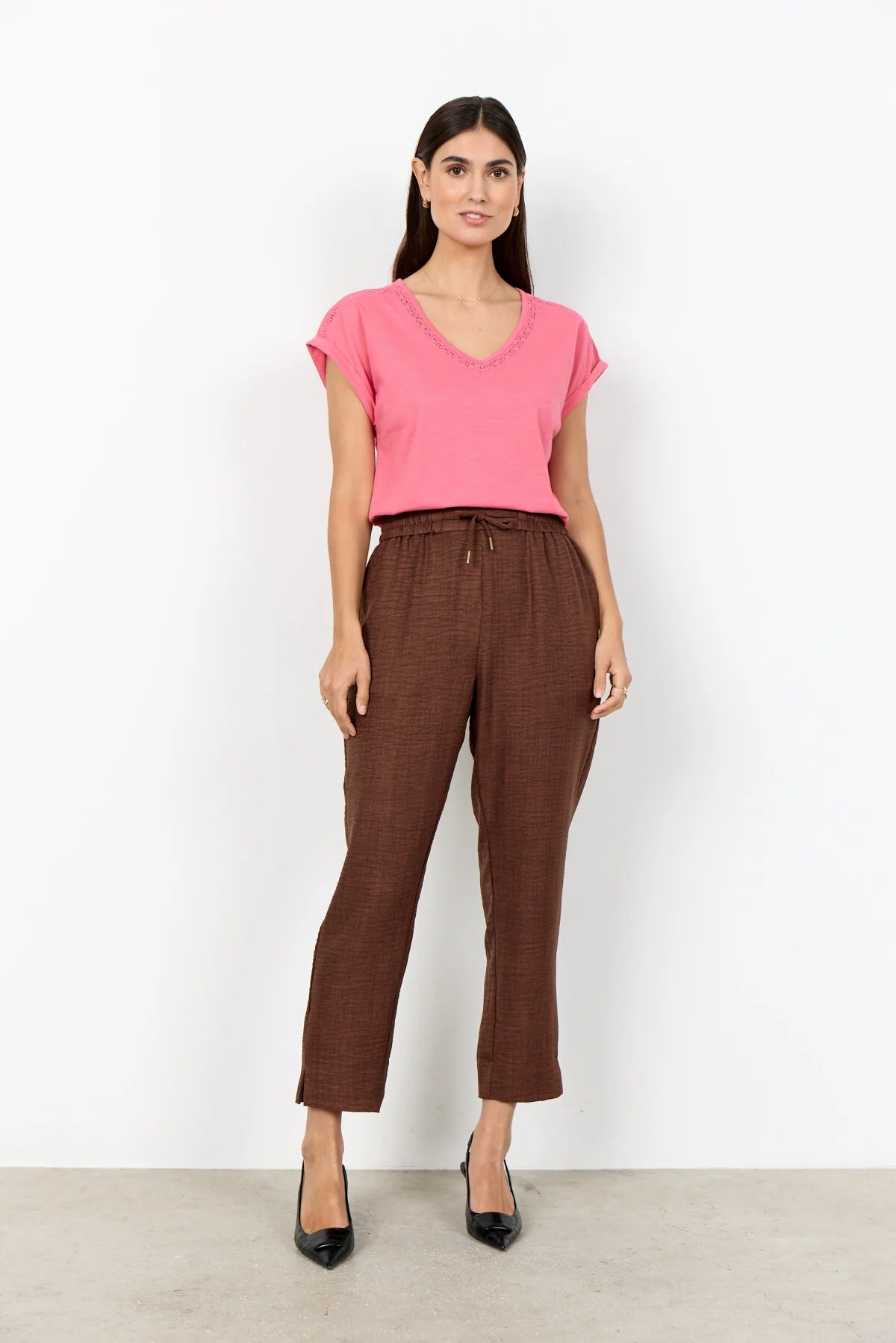 SOYACONCEPT CHARISSA WOVEN PANT - ROCKY ROAD - Vi-Leen's Fashions