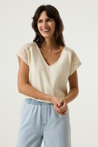 GARCIA CREAM TOP - Vi-Leen's Fashions