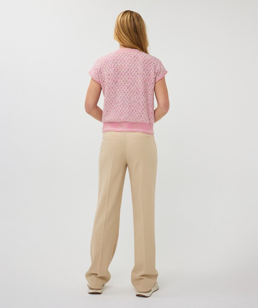 ESQUALO SHORT SLEEVE CARDIGAN - ROSE