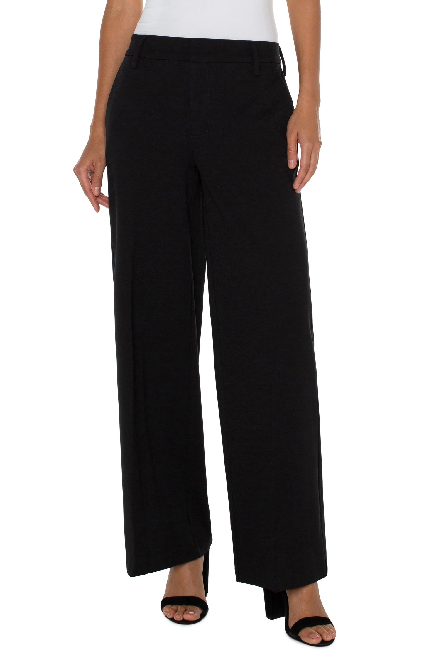 LIVERPOOL KELSEY WIDE LEG TROUSER - BLACK