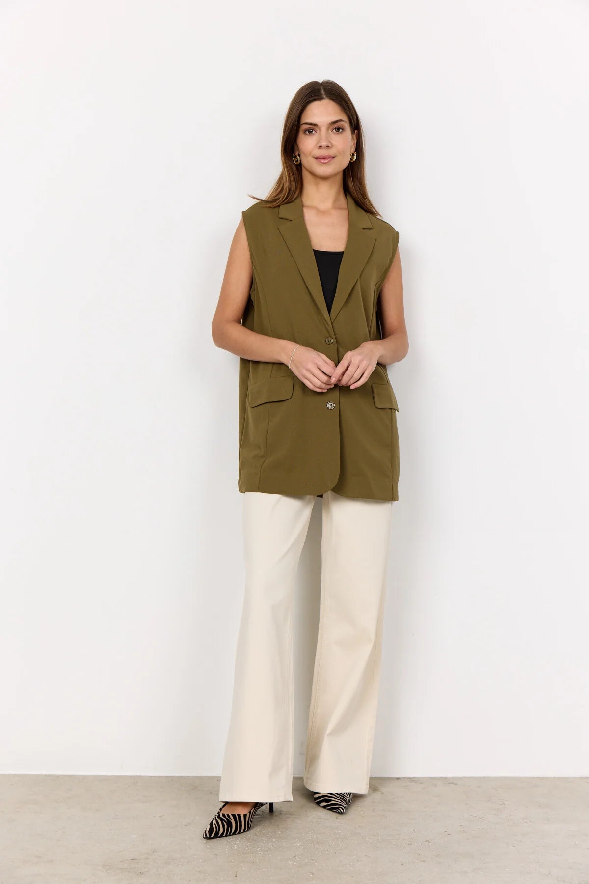SOYACONCEPT SIHAM VEST - MISTY OLIVE