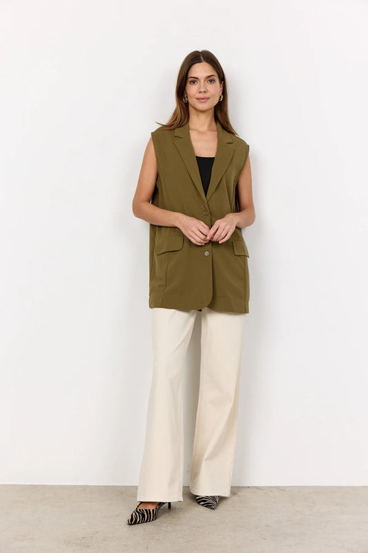 SOYACONCEPT SIHAM VEST - MISTY OLIVE