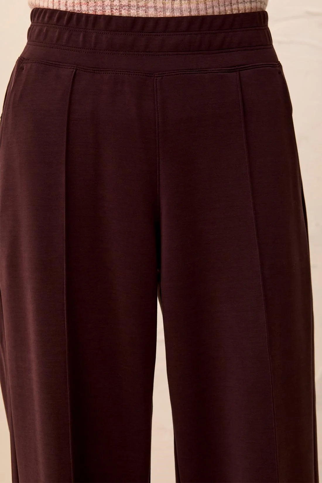 TRIBAL SOFT MODAL WIDE LEG PANT - SADDLE BROWN