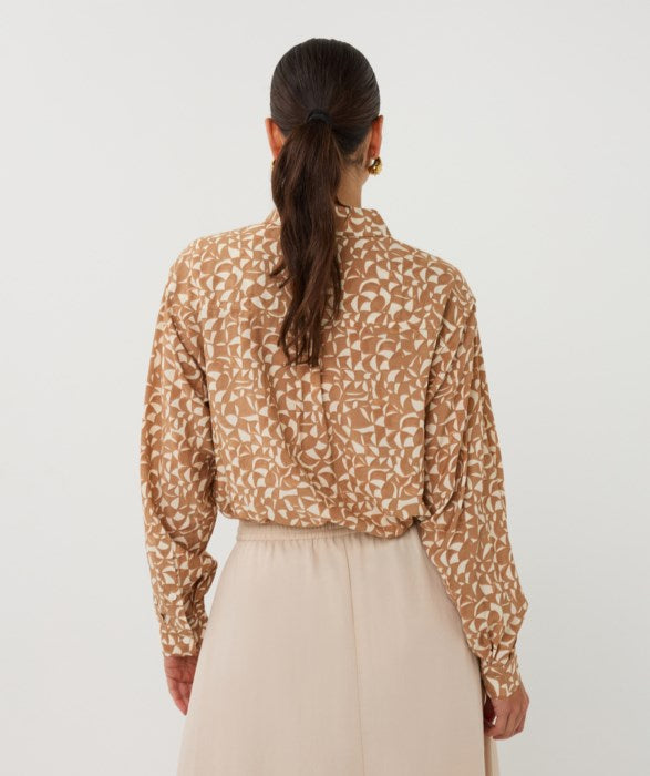 ESQUALO PRINT OVERSIZED FIT BLOUSE - Vi-Leen's Fashions