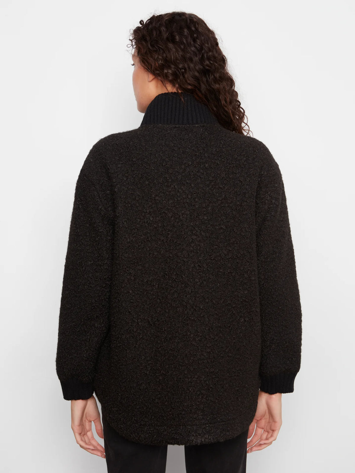 CHARLIE B BOUCLE JACKET - BLACK