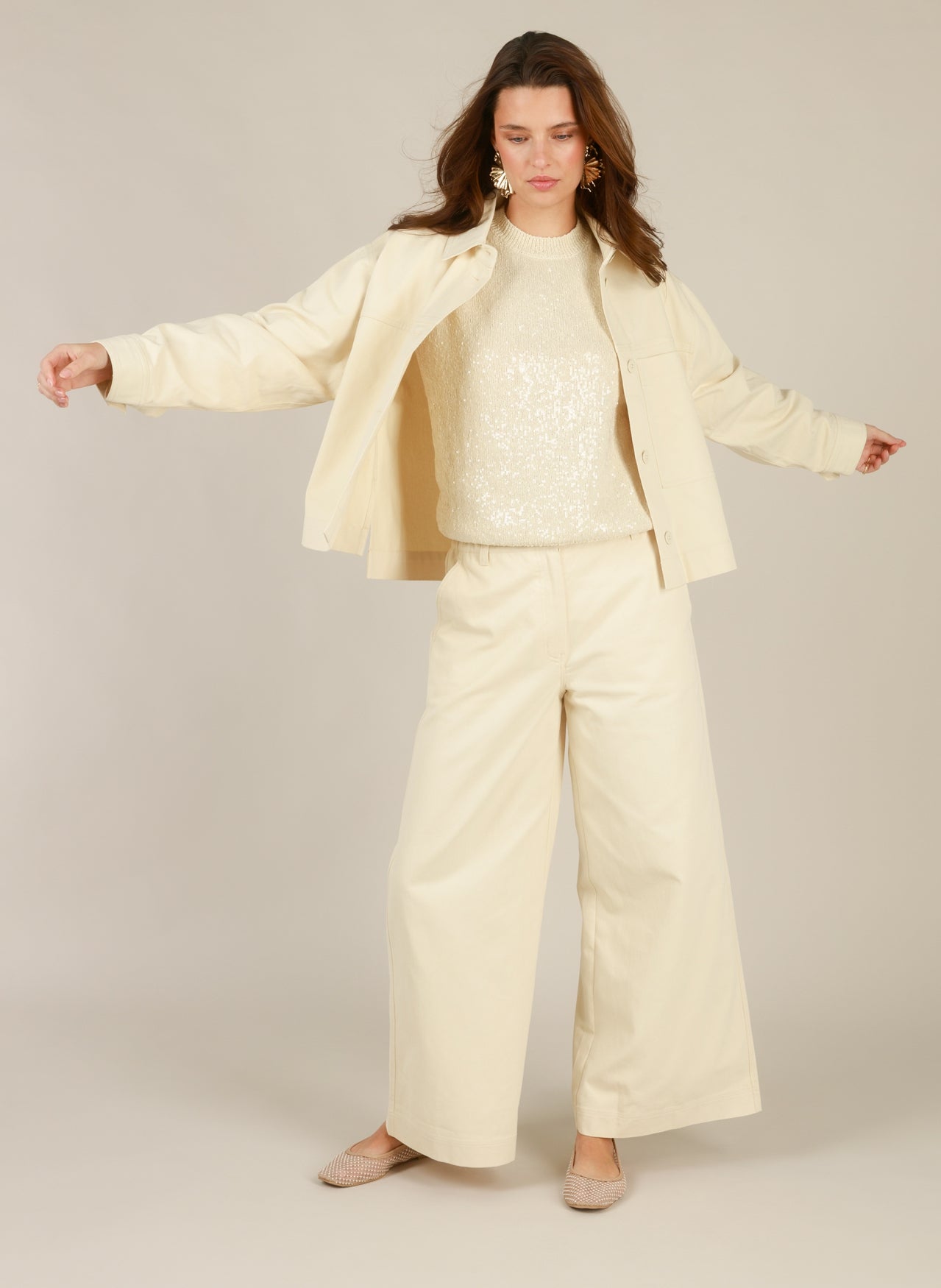 YEST IIARIA WIDE LEG PANT - NATURAL - Vi-Leen's Fashions