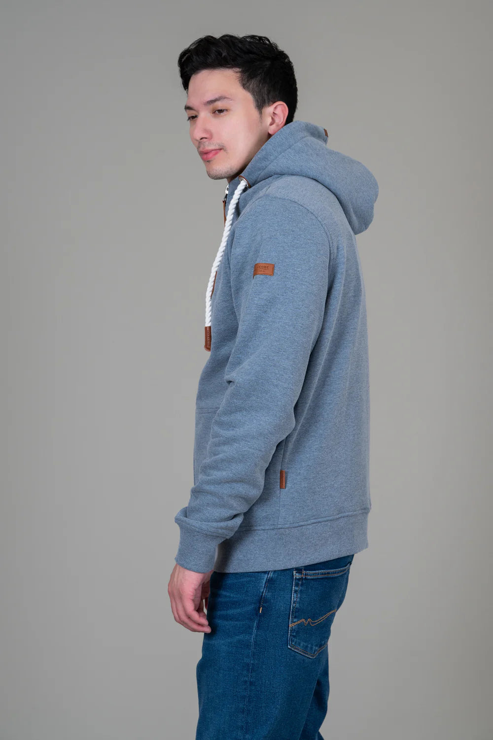 MEN'S WANAKOME ZEUS FRONT ZIP HOODIE - DENIM BLUE
