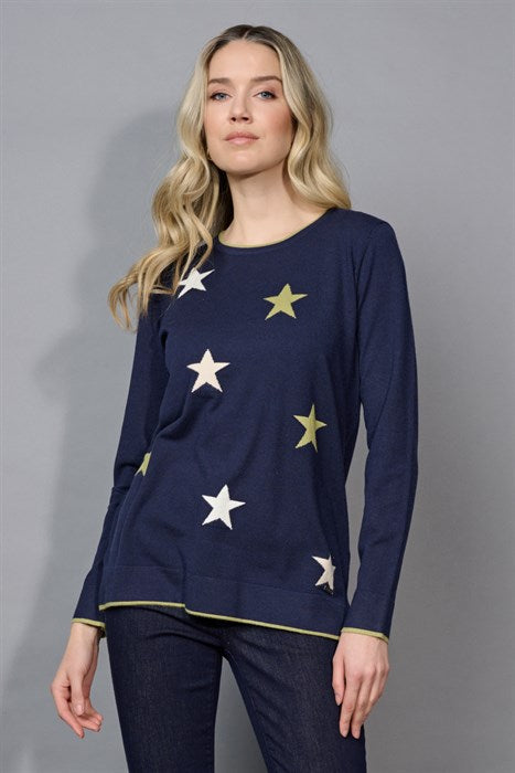 PICADILLY STAR SWEATER - NAVY