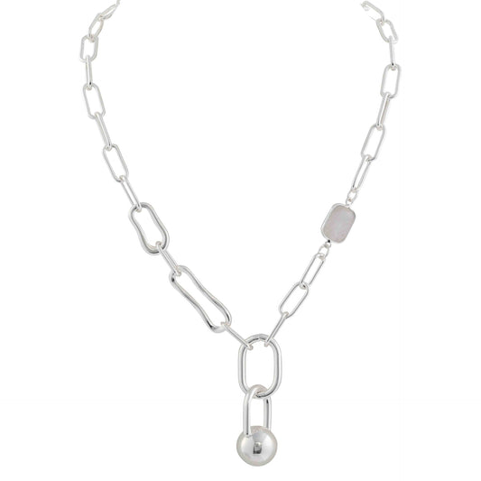 NECKLACE WITH SILVER DROP