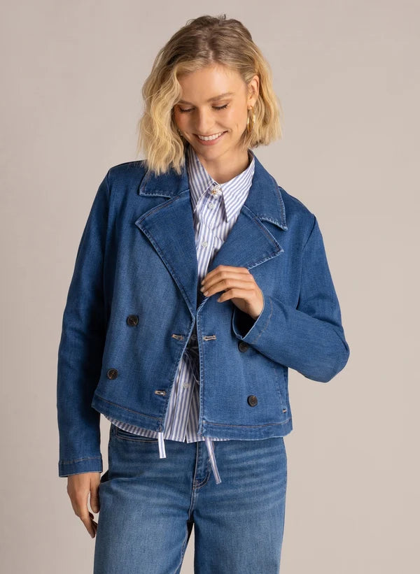 YEST SONIA DENIM JACKET - DARK STONE WASH