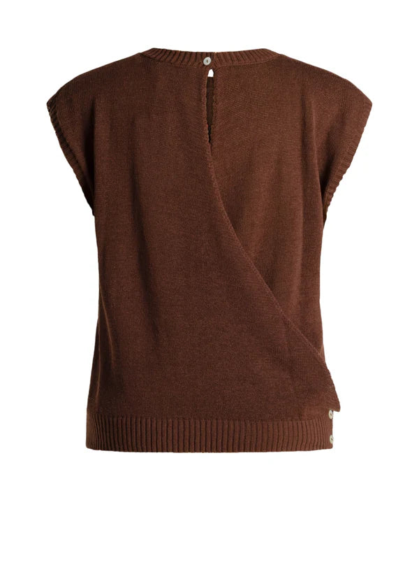 YEST MIRJAM KNIT TOP - COFFEE BROWN - Vi-Leen's Fashions