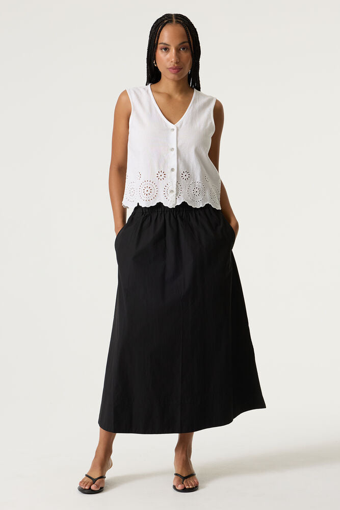 GARCIA COTTON SKIRT WITH POCKETS - BLACK - Vi-Leen's Fashions