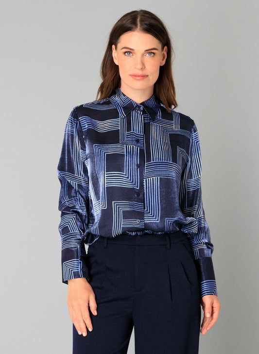 YEST BIBIANA TUNIC BLOUSE - DARK NAVY