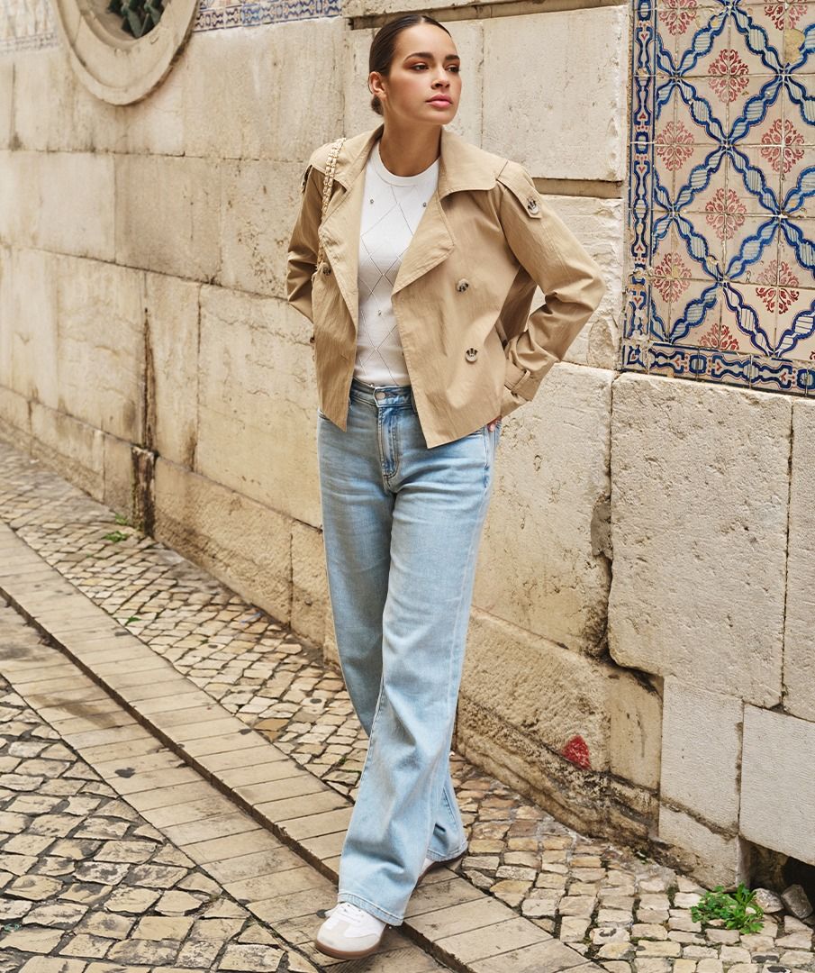 ESQUALO WIDE LEG JEAN - LIGHT BLUE