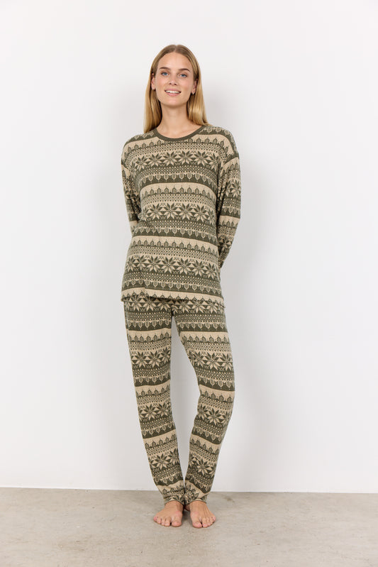 SOYACONCEPT BIARA PAJAMA/LOUNGE SET - ARMY GREEN