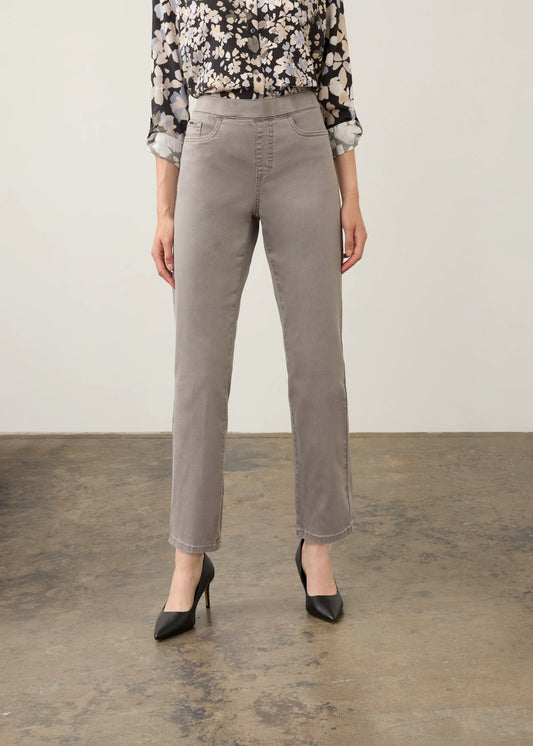 FDJ PULL ON STRAIGHT LEG PANT - STONE GREY - Vi-Leen's Fashions
