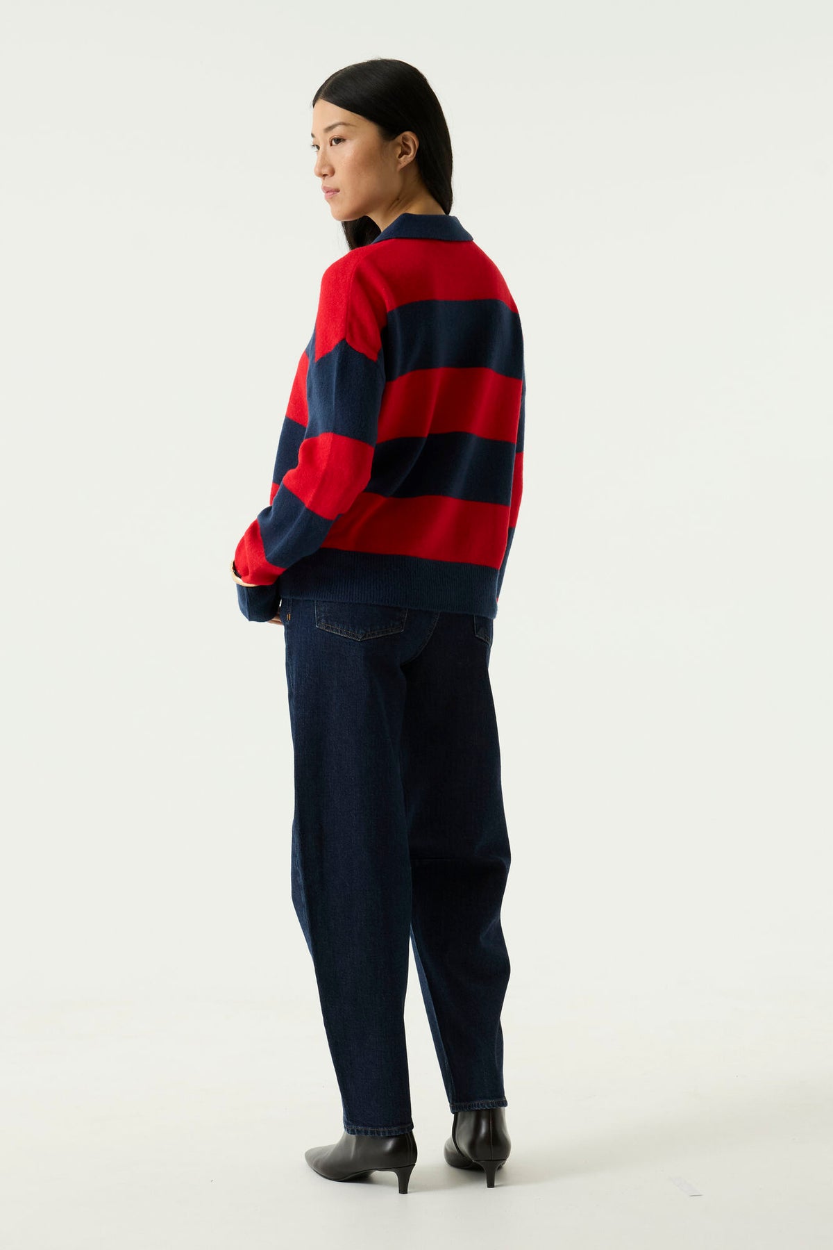 GARCIA POLO STRIPE SWEATER - SAPPHIRE MIST