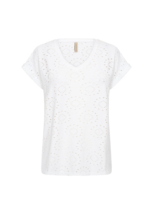 SOYACONCEPT INGELA EYELET TOP - WHITE - Vi-Leen's Fashions