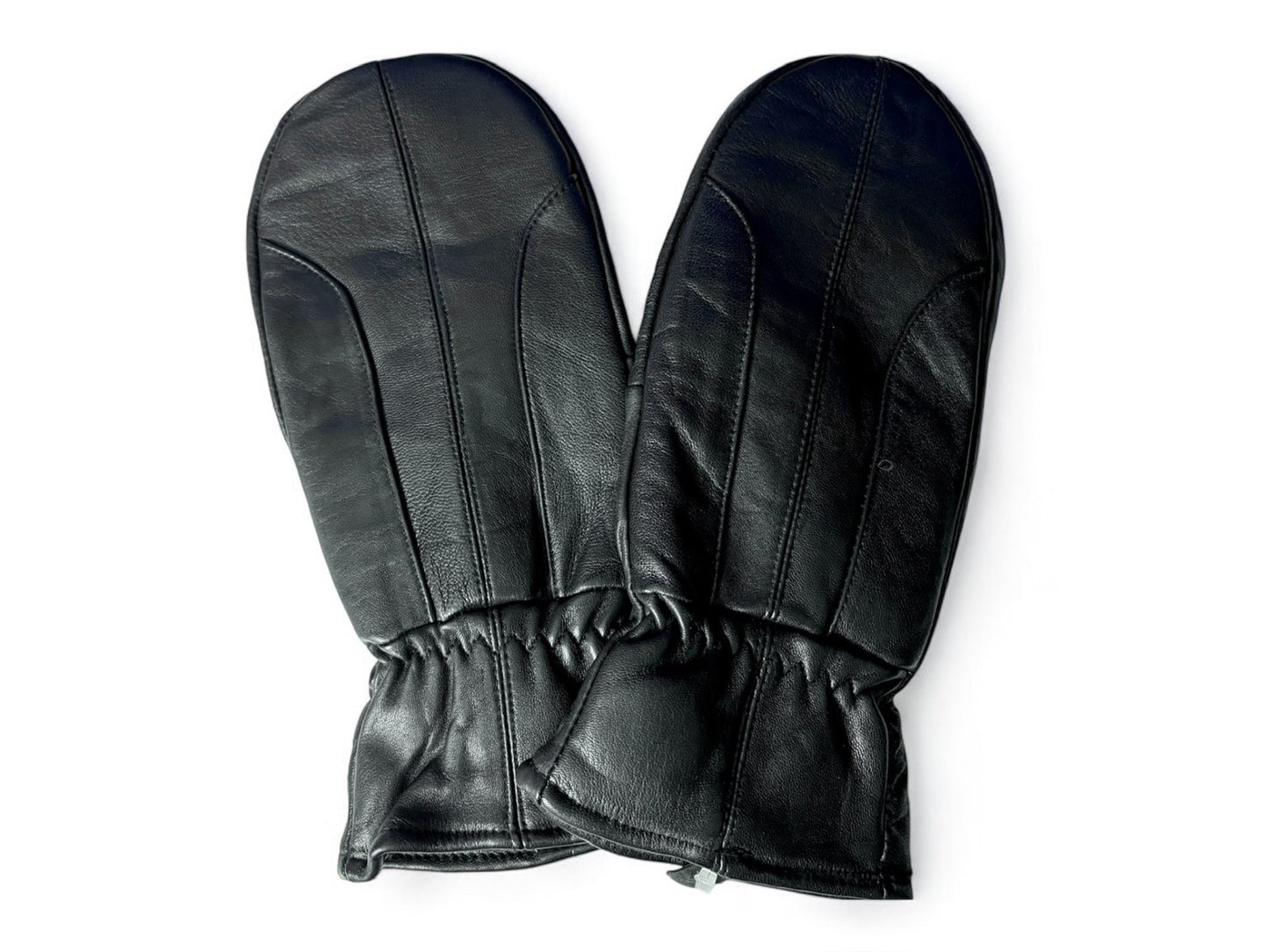 LADIES LEATHER MITTEN - BLACK