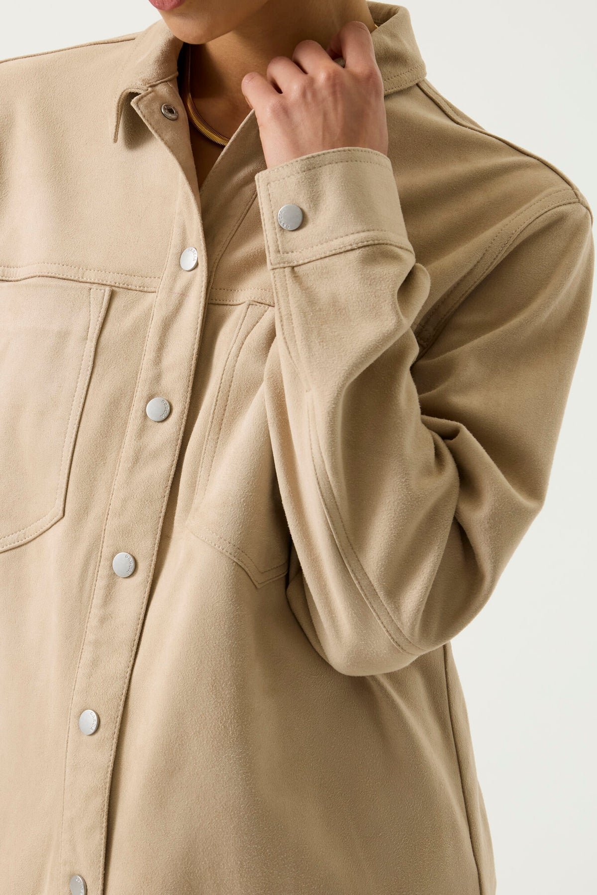 GARCIA BRUSHED SUEDE SHIRT - WINTER CAMEL