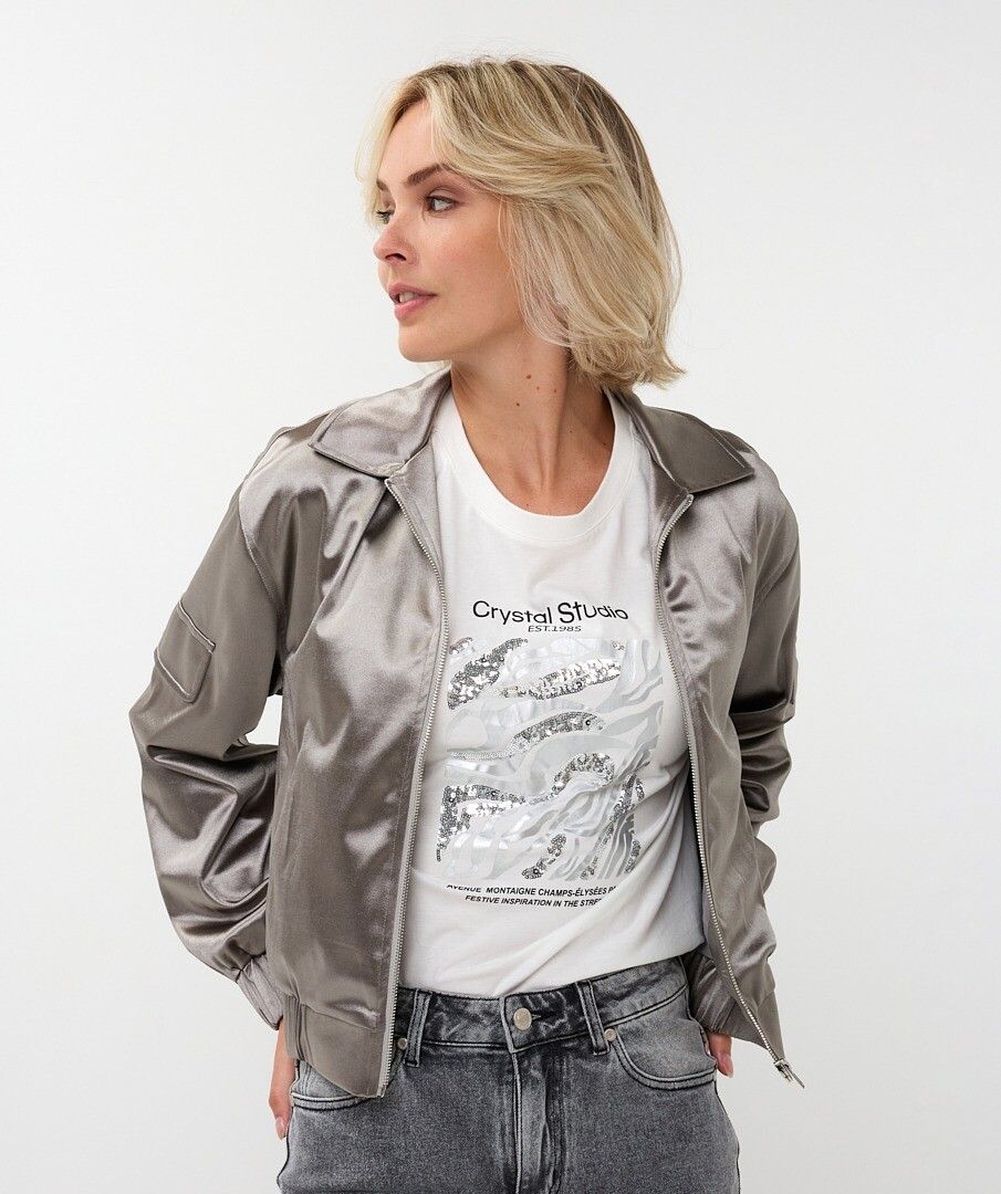 ESQUALO METALLIC JACKET - SILVER BRONZE