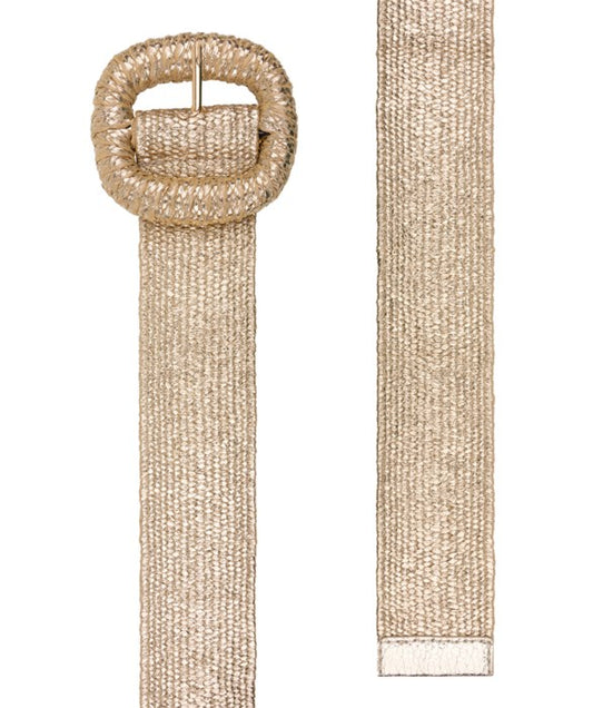 ESQUALO ELASTICATED COATED BELT - CHAMPAGNE