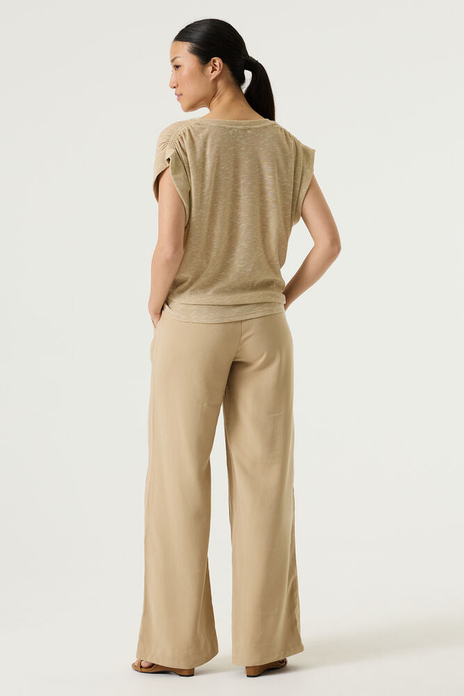GARCIA V-NECK TOP - BEIGE STONE - Vi-Leen's Fashions