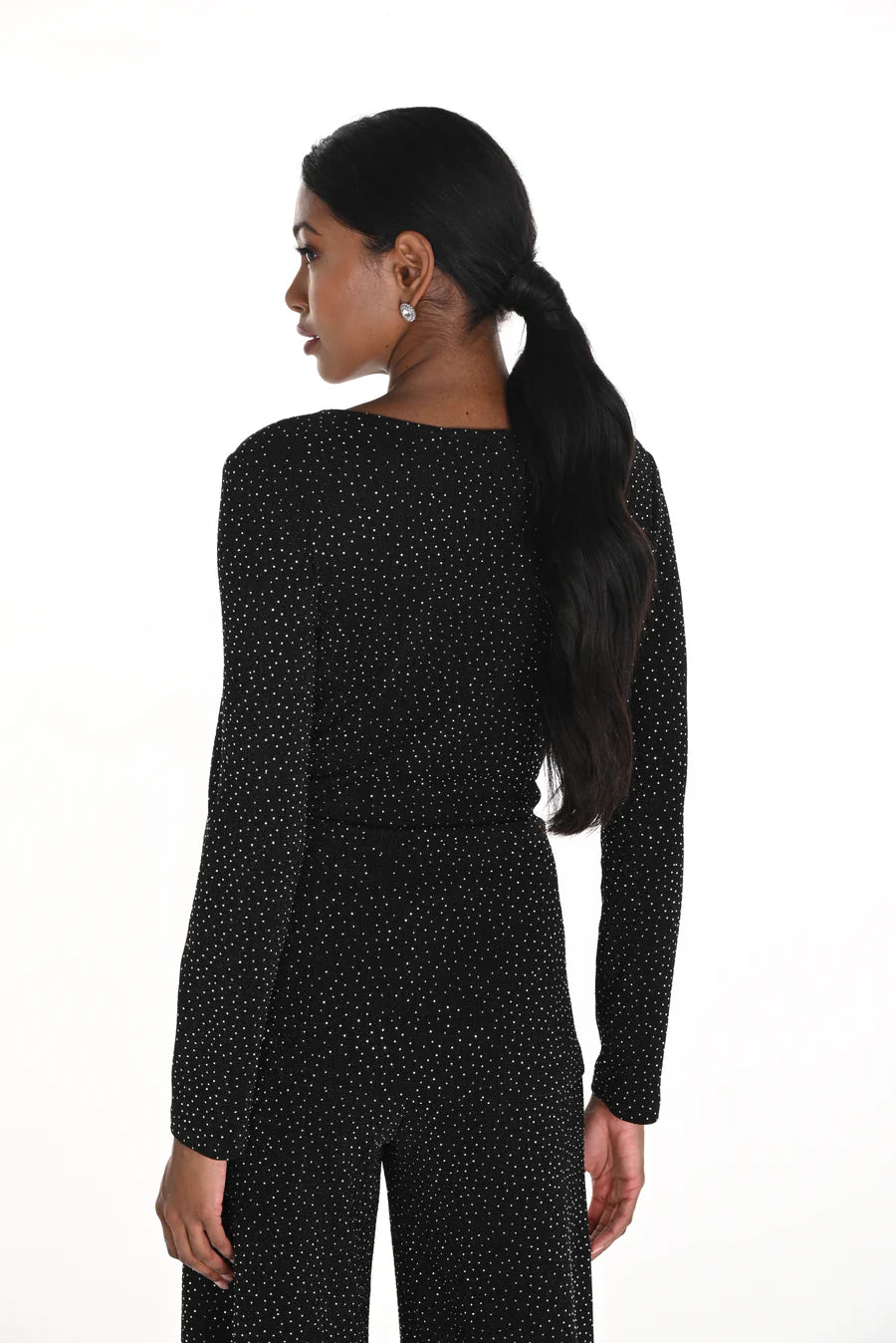 FRANK LYMAN BLACK SILVER LONG SLEEVE TOP