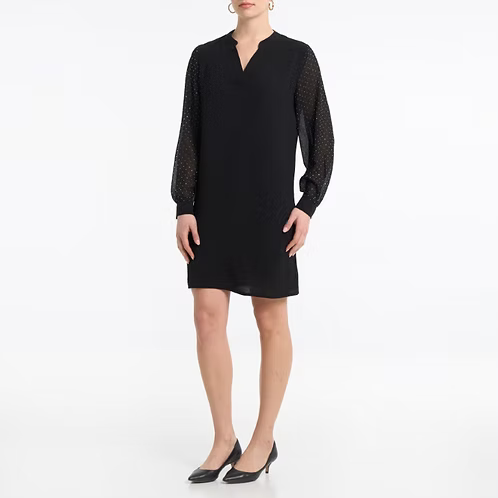 DEVIA BLACK DRESS WITH SILVER STUD SLEEVE