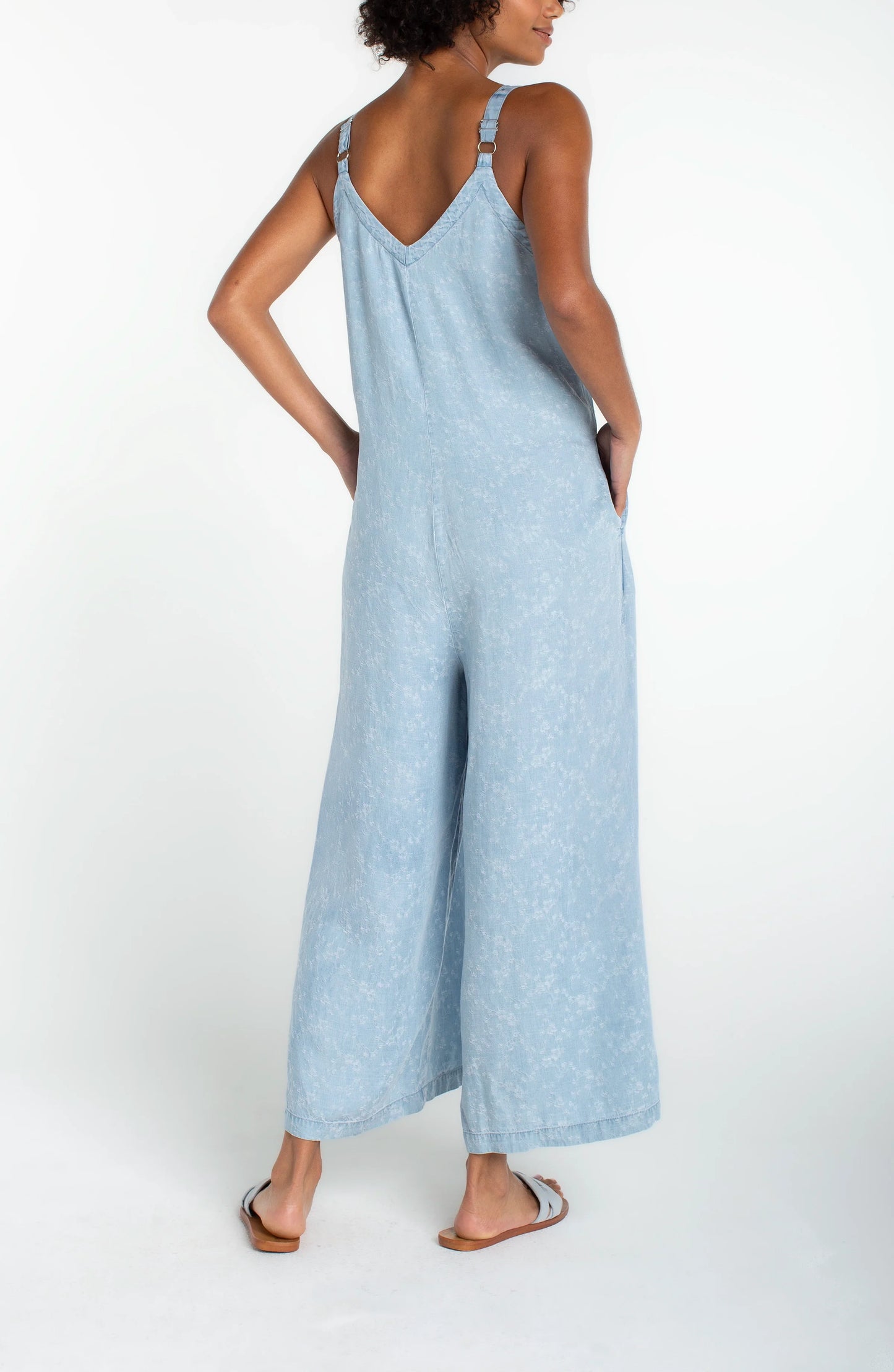LIVERPOOL WIDE LEG CROP JUMPSUIT - ROSE ICE - Vi-Leen's Fashions