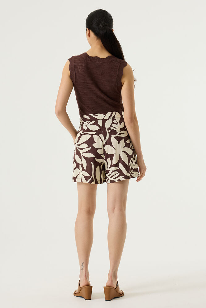 GARCIA PRINT SHORT - EARTH BROWN - Vi-Leen's Fashions