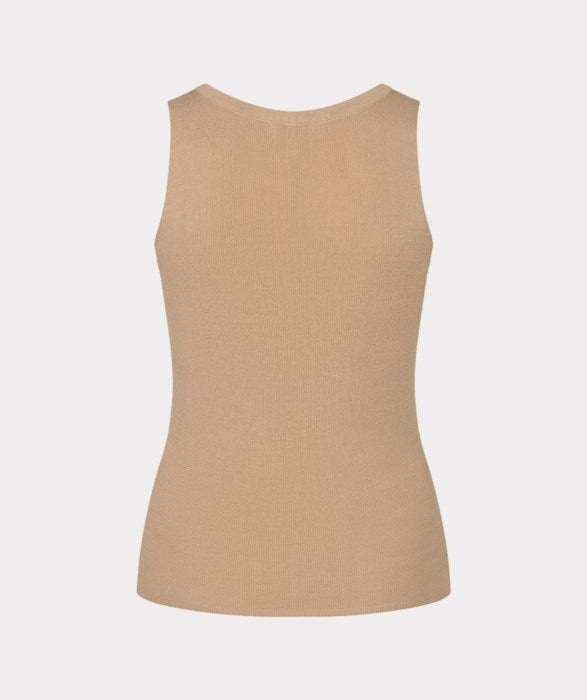 ESQUALO RUFFLE SLEEVE TOP - SAND - Vi-Leen's Fashions