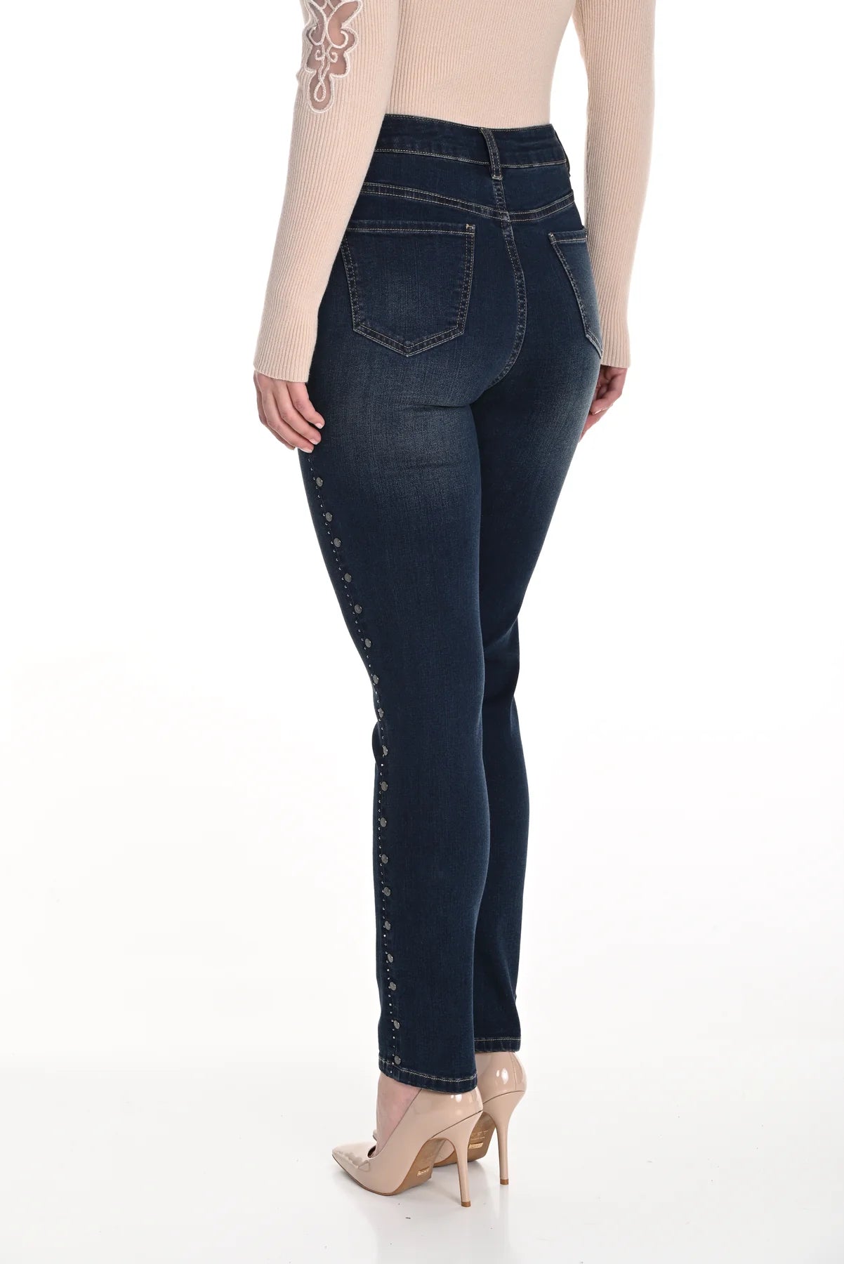 FRANK LYMAN SIDE SEAM DETAIL JEAN - DARK BLUE - Vi-Leen's Fashions