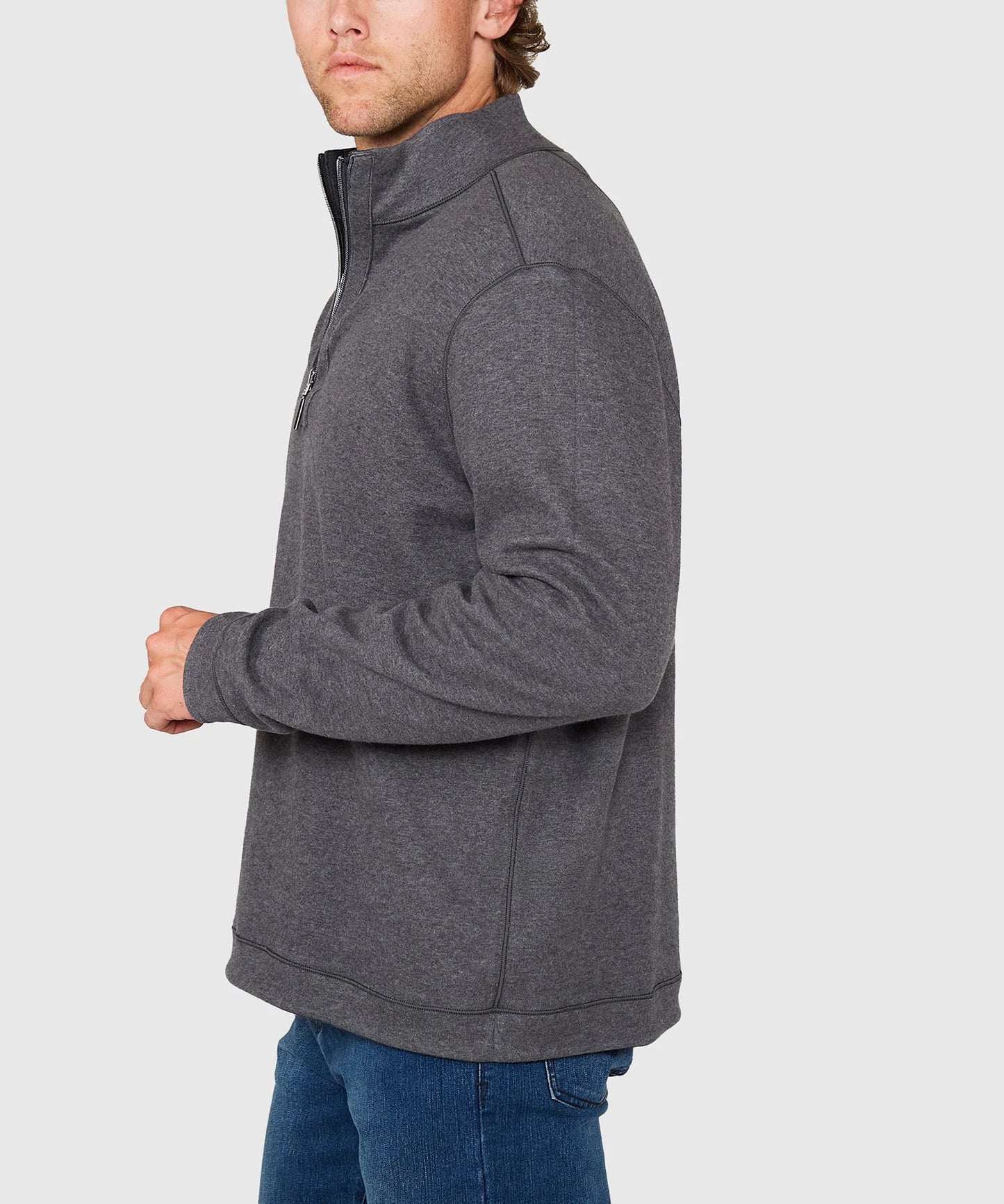 MEN'S TOMMY BAHAMA REVERSIBLE HALF ZIP PULLOVER - BLACK HEATHER