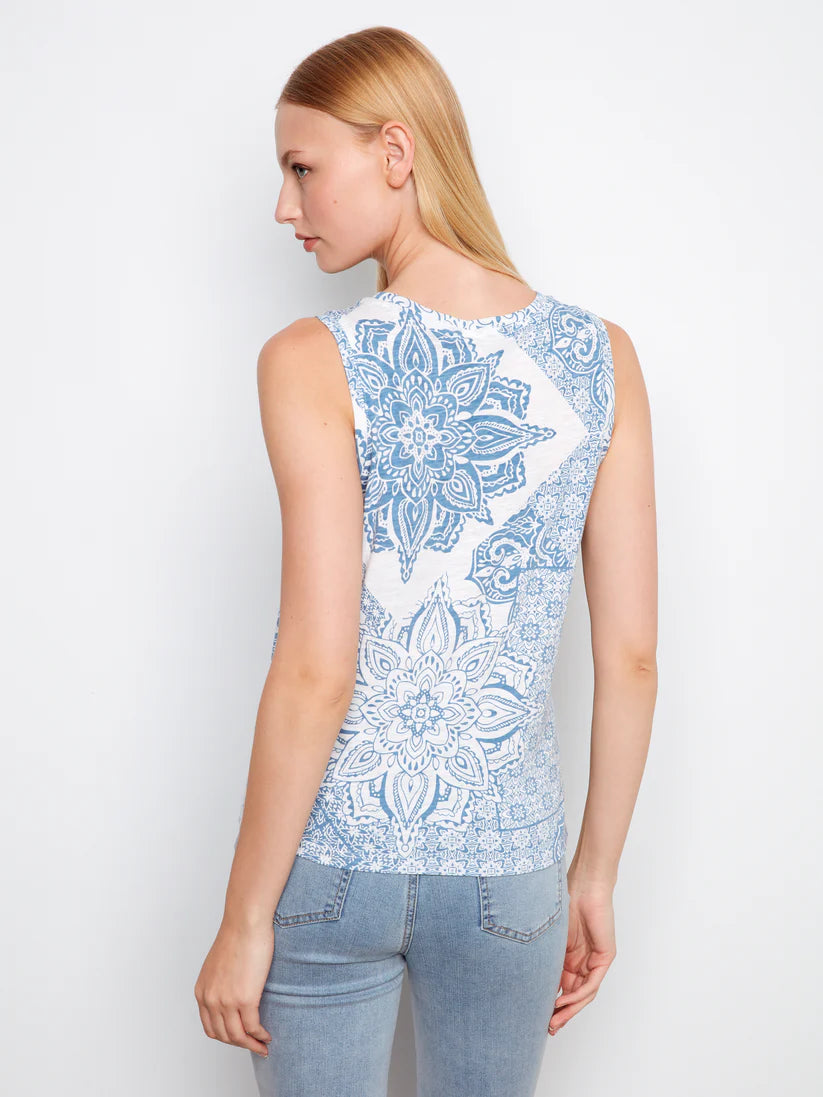 CHARLIE B COTTON TWISTED HEM AT FRONT TOP - BANDANA - Vi-Leen's Fashions