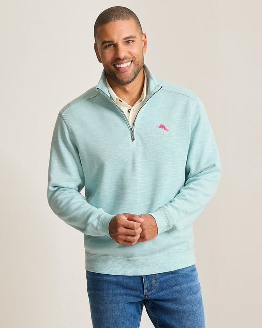TOMMY BAHAMA TOBAGO BAY HALF ZIP - STERLING BLUE