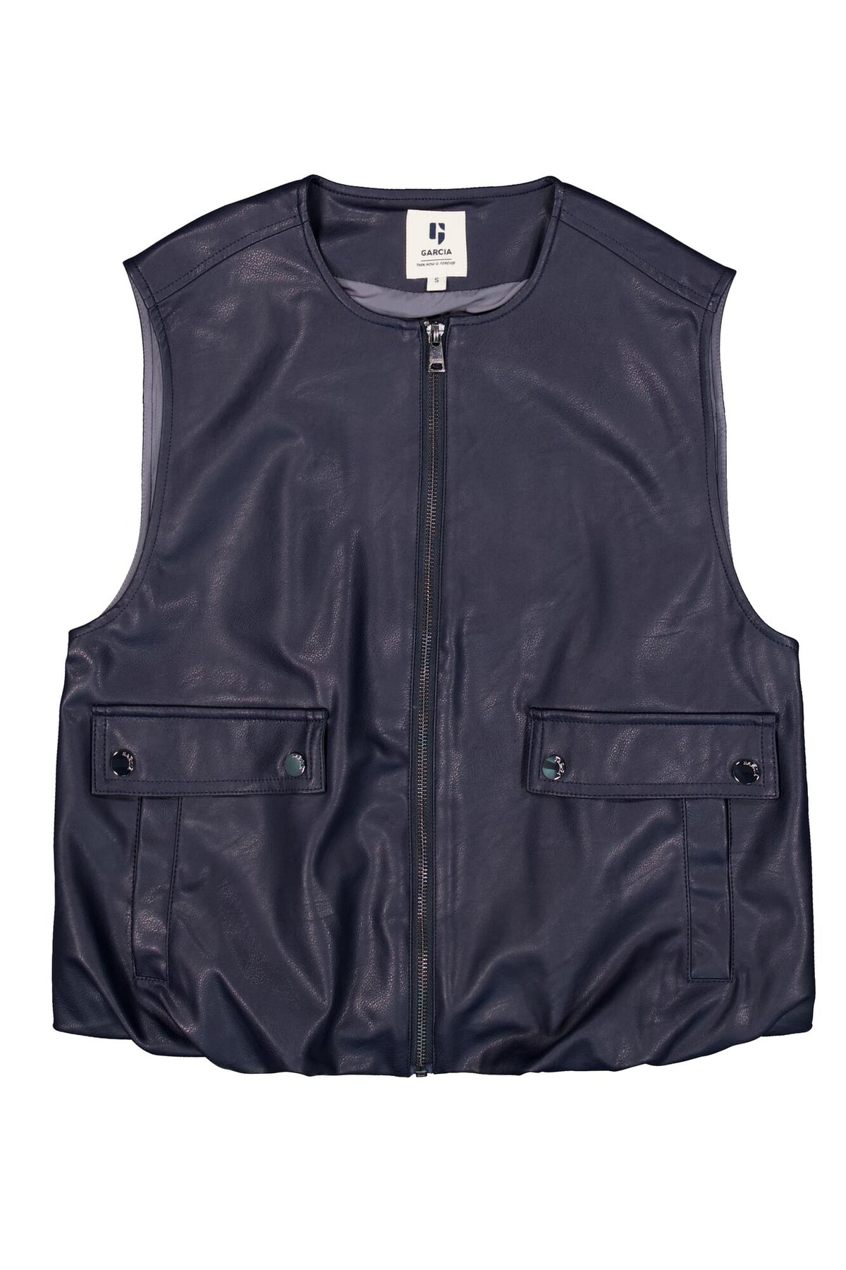 GARCIA FAUX LEATHER VEST - SAPPHIRE MIST