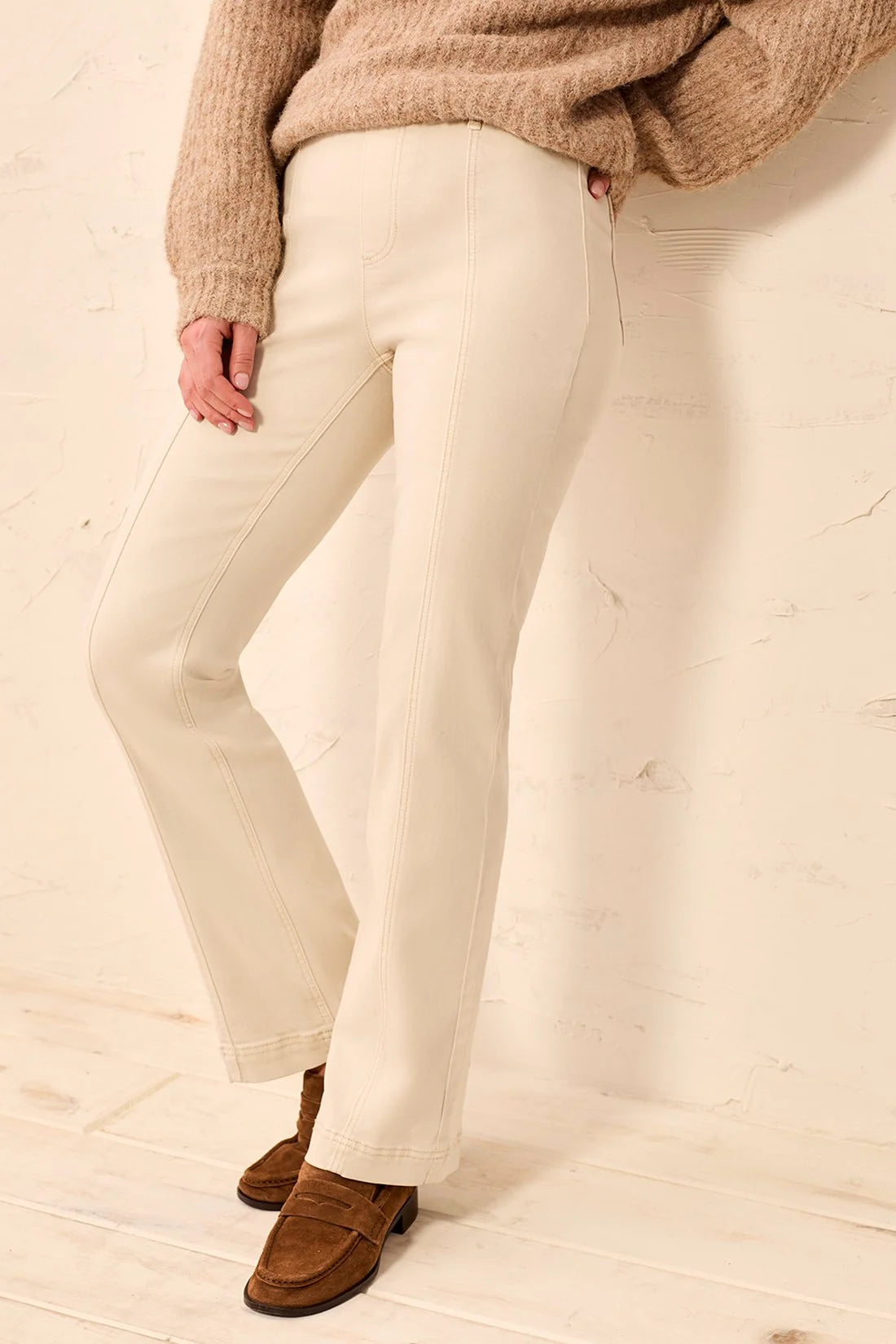 TRIBAL PULL ON PANT WITH FRONT SEAM - BIRCH